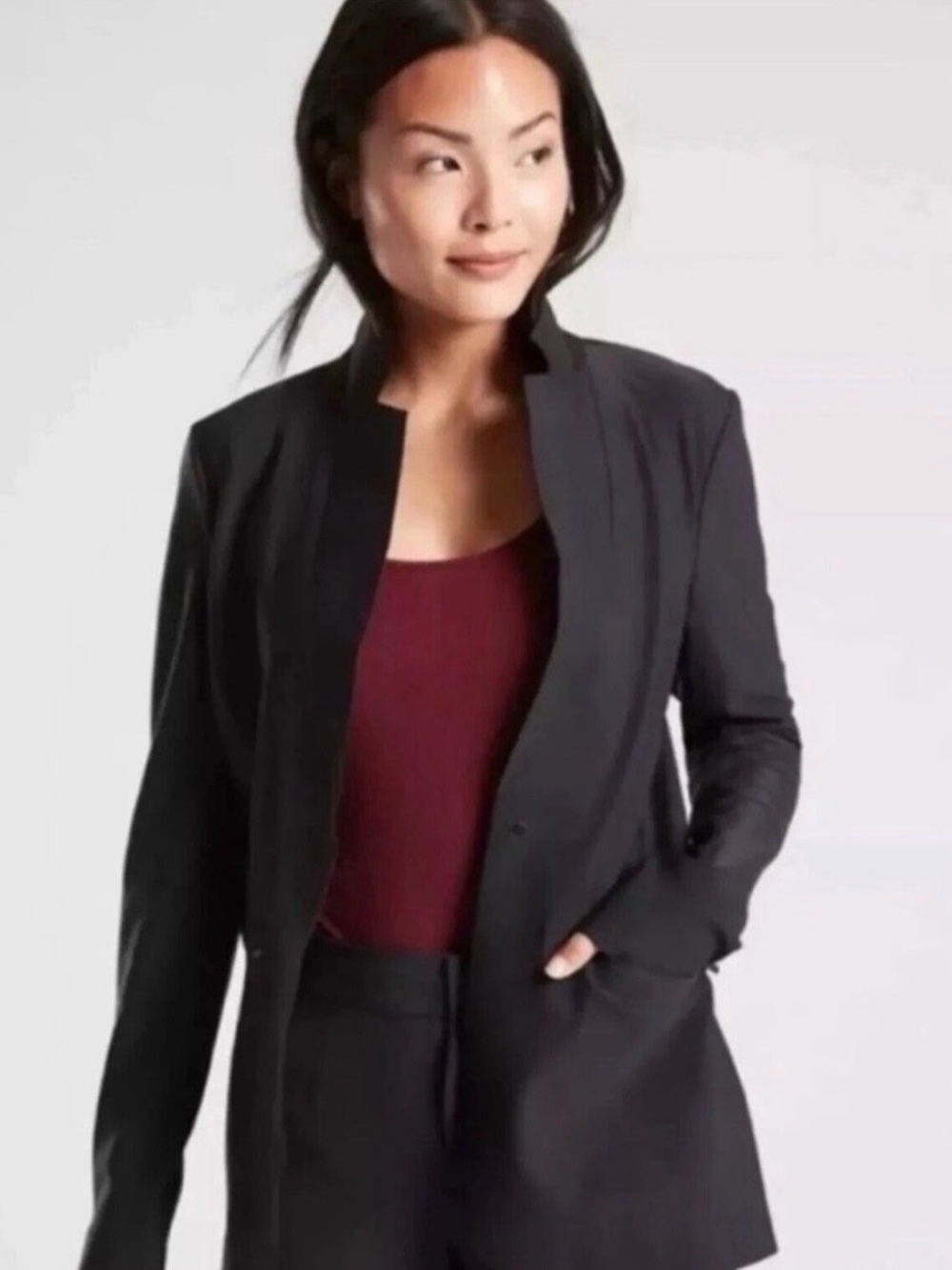 Athleta Sporty Women's Blazer Jacket | Minimalist Athleisure | Black Size 16 - Picture 11 of 11